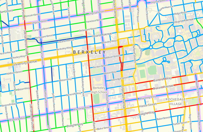 Berkeley bike comfort map